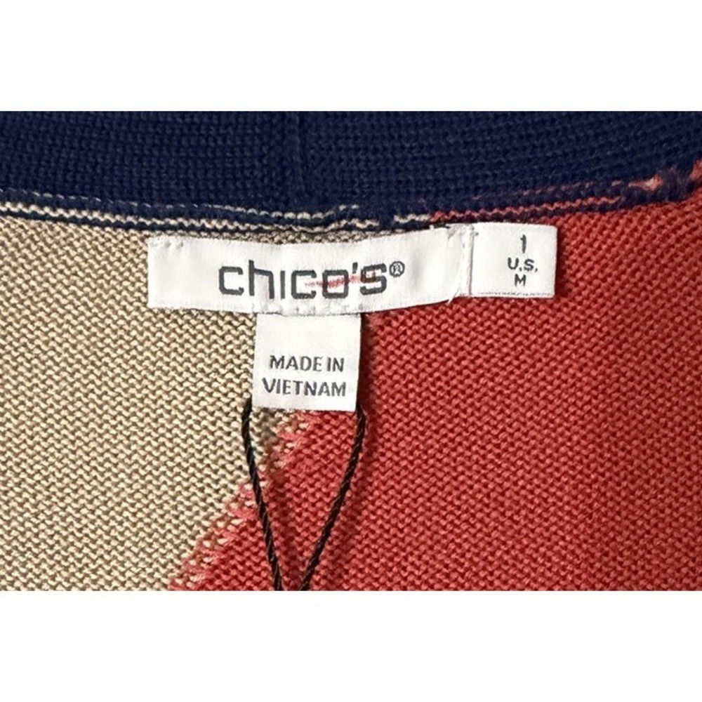 NWT Chicos Womens Open Front Long Sleeve Cardigan Sweater Size 1 Medium (8-10) - Picture 3 of 13